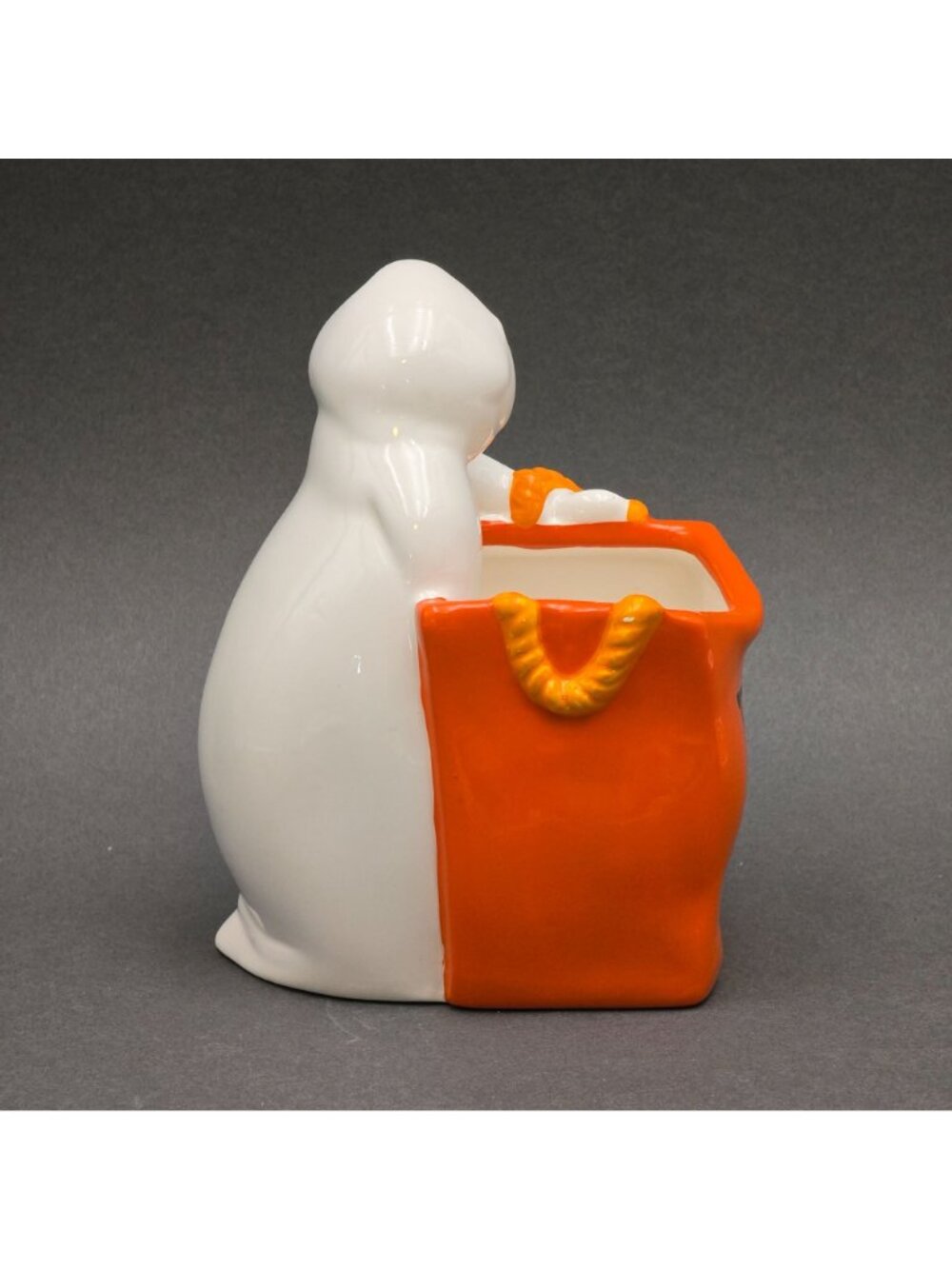 Vintage AGC Ghost Trick Or Treat Ceramic Halloween Candy Dish Holder - Picture 4 of 9